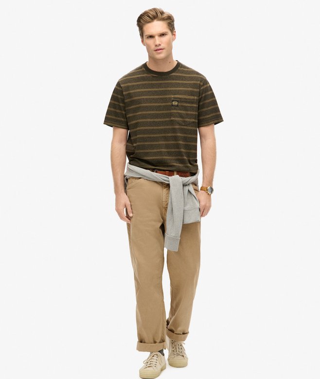 Textured Stripe Pocket T-Shirt