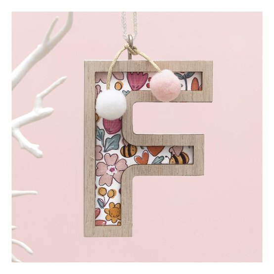 Hanging Wooden Letter F 7.5cm