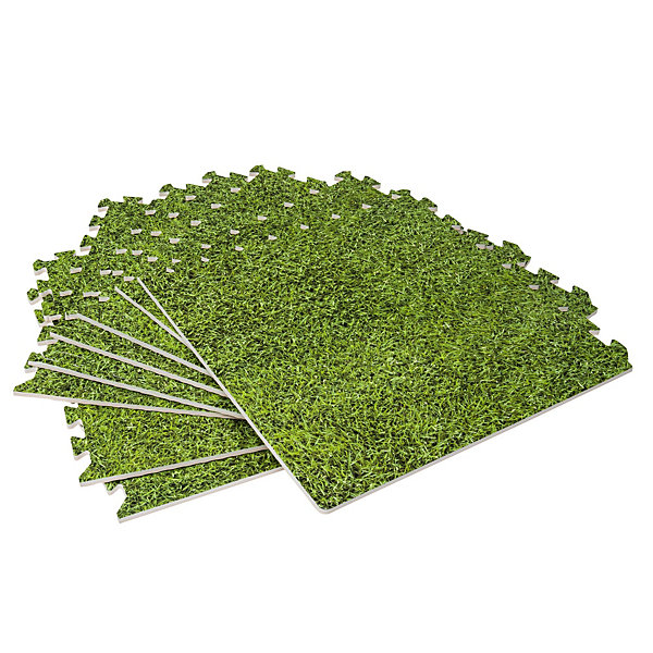 Dalle pour piscine imprimé gazon50x50cm1cm épaisseur 8 pièces WERKA PRO
