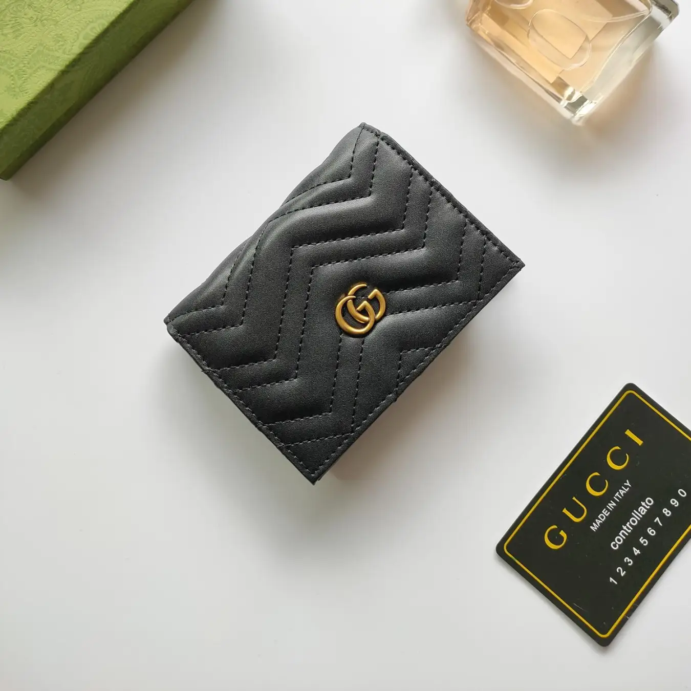 Gucci Unisex GG Marmont Card Case Wallet Double G