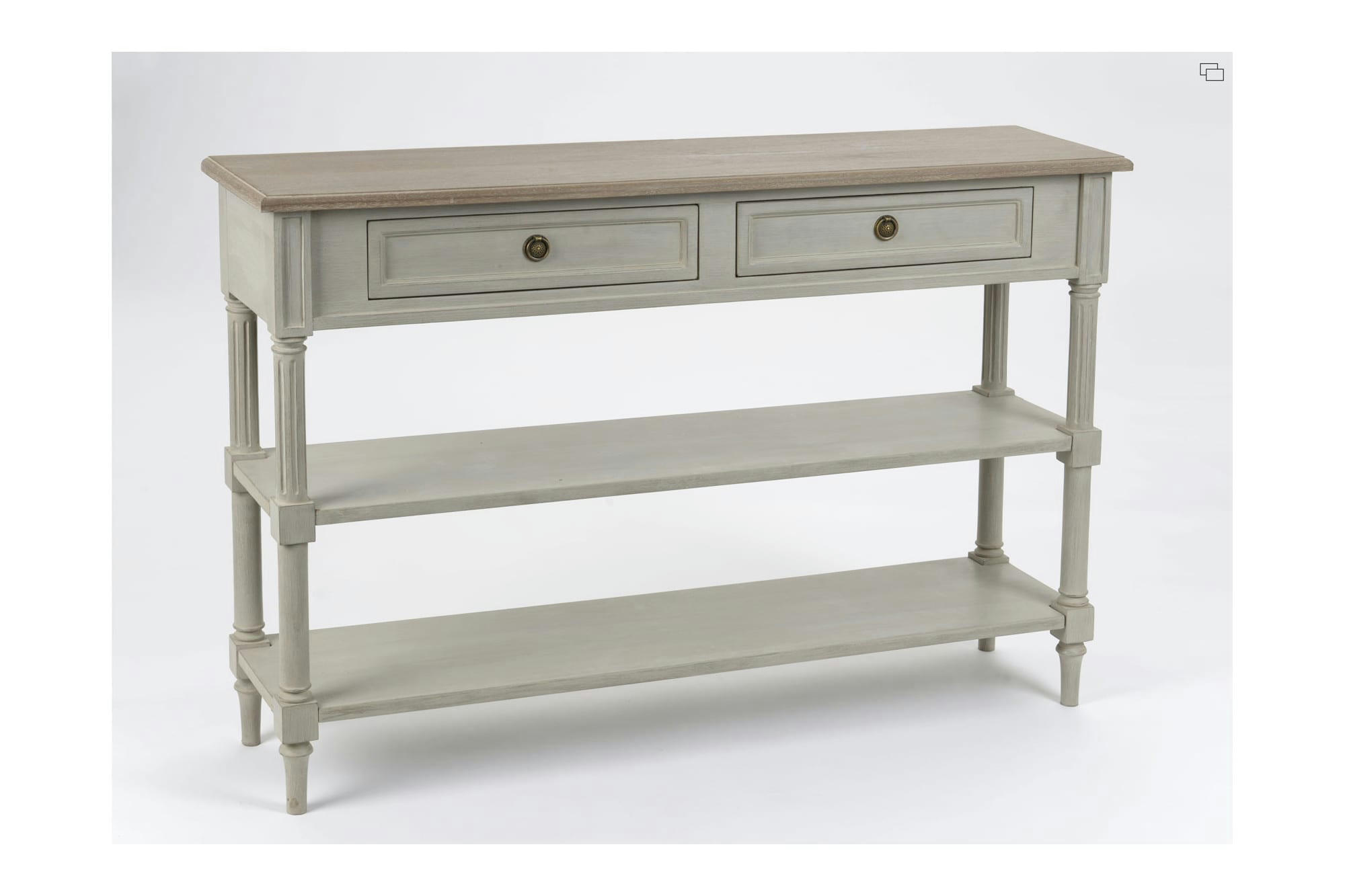 EDWARD - Console en bois 2 tiroirs 2 tablettes