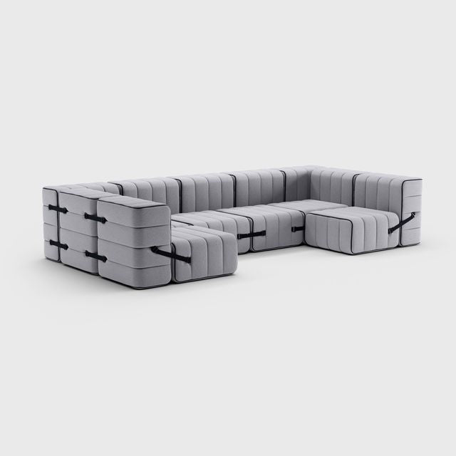 Curt-Set 15 - e.g. Flexibele U-vormige bank - Jet - 9803 (Grijs)