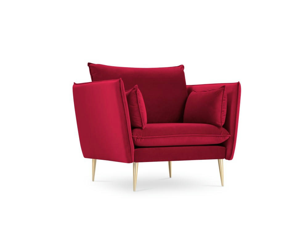 AGATE - Fauteuil en velours rouge