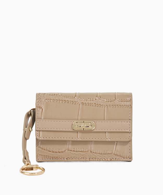 Kimble Grey - Reptile-Effect Leather Card Holder