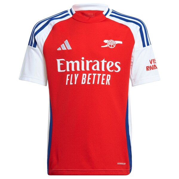 Declan Rice Arsenal adidas Youth 2024/25 Home Replica Player Jersey – Red