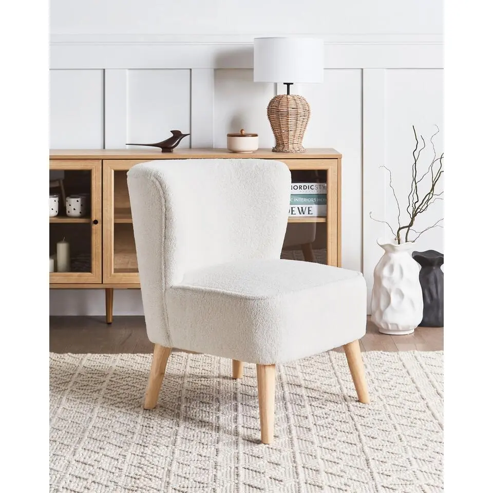 ALVEN - Fauteuil - Gebroken wit - Boucl&eacute;