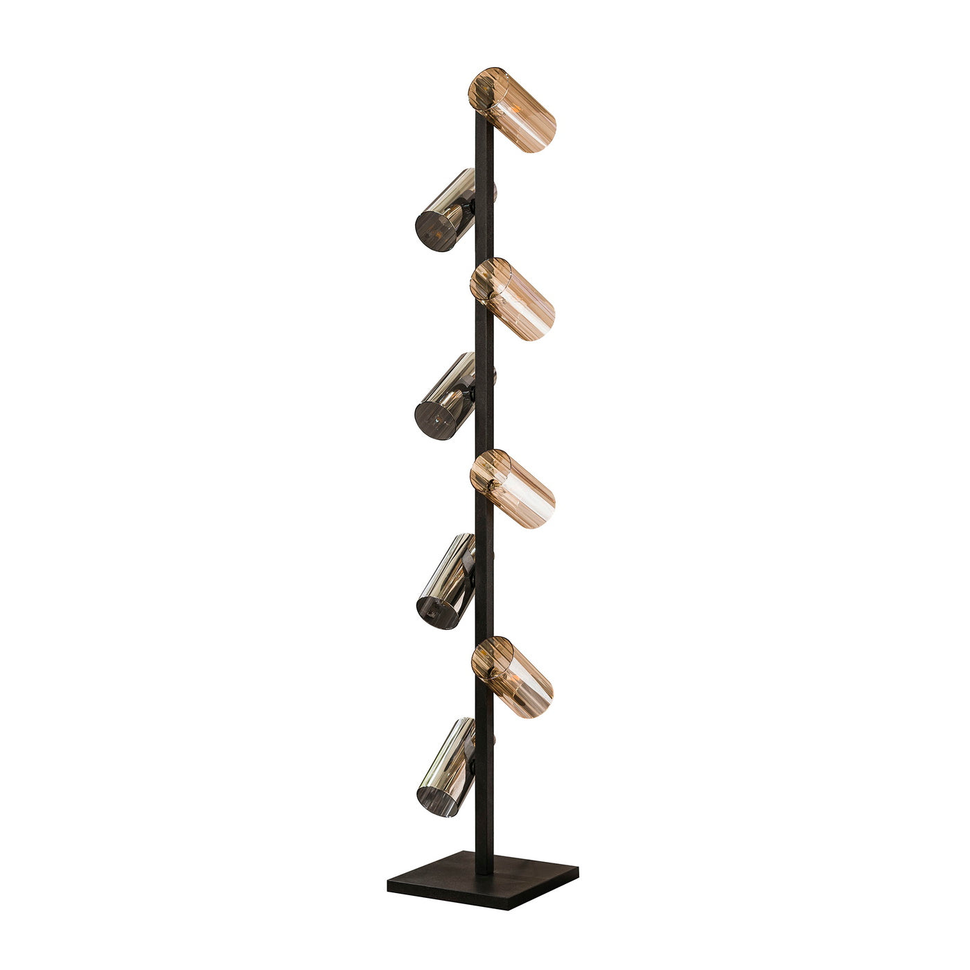 Giga Meubel Vloerlamp Cylinder - Zwart Metaal - 8-Lichts - 30x30x175cm
