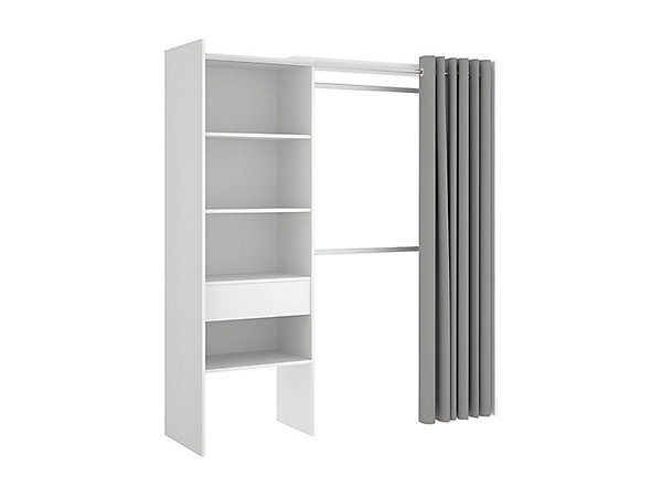 Dressing extensible LAURENT - L.110/160 cm - Coloris : Blanc et gris
