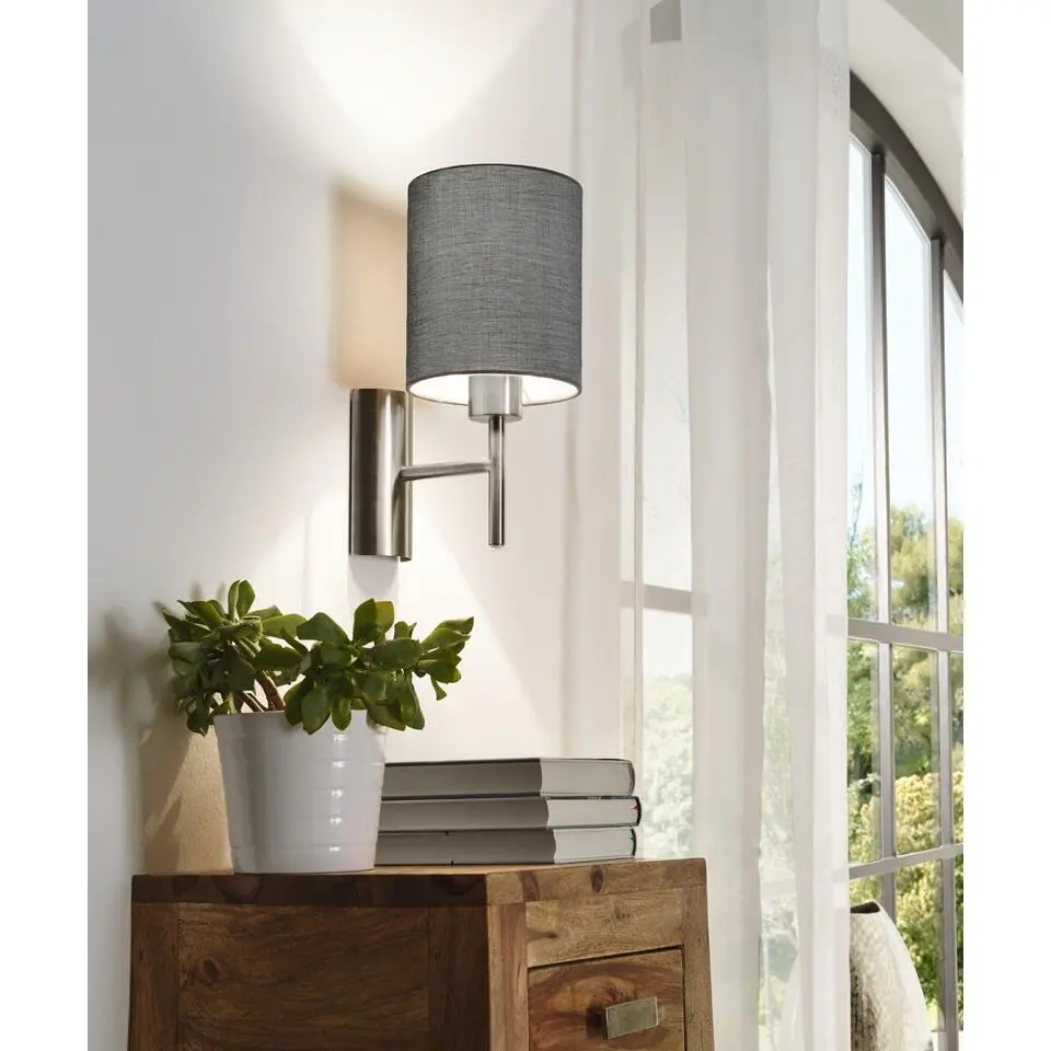EGLOPasteri-Wandlamp-1Lichts-Nikkel-Mat-Grijs
