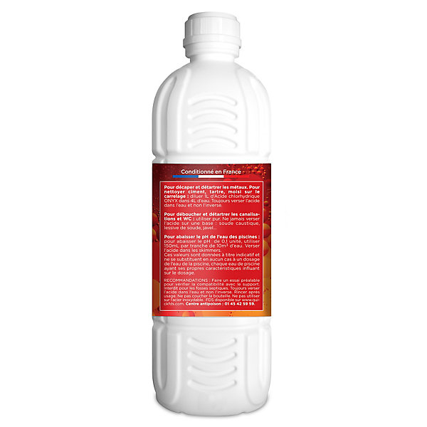 Acide chlorhydrique pour métal, carrelage, canalisations Onyx bricolage 1 L