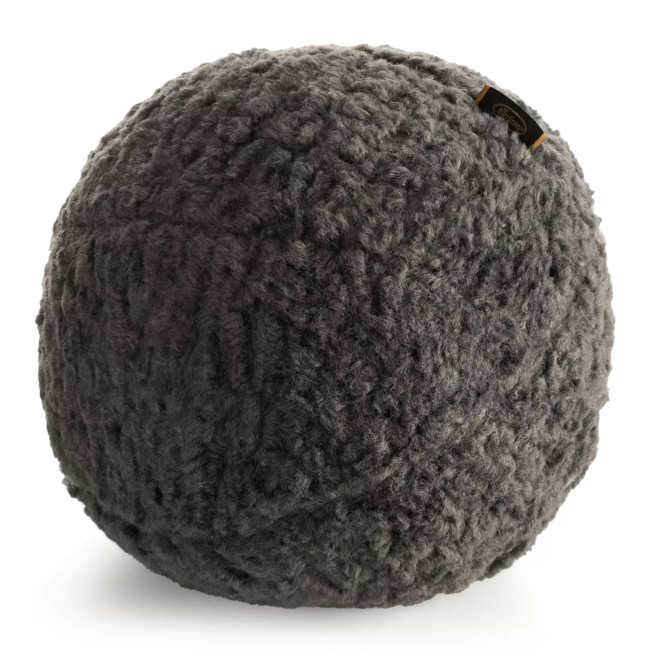 Poduszka w formie kuli średnica 24 cm z tkaniny typu bukla ciemnoszara BUKLA 09