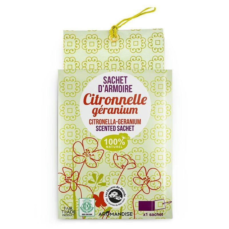 CITRONNELLE GÉRANIUM - Sachet parfumé d'armoire citronnelle géranium