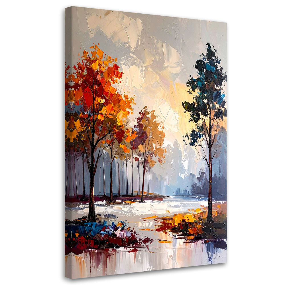 Feeby Obraz do salonu sypialni, Krajobraz Las Drzewa Natura 40x60