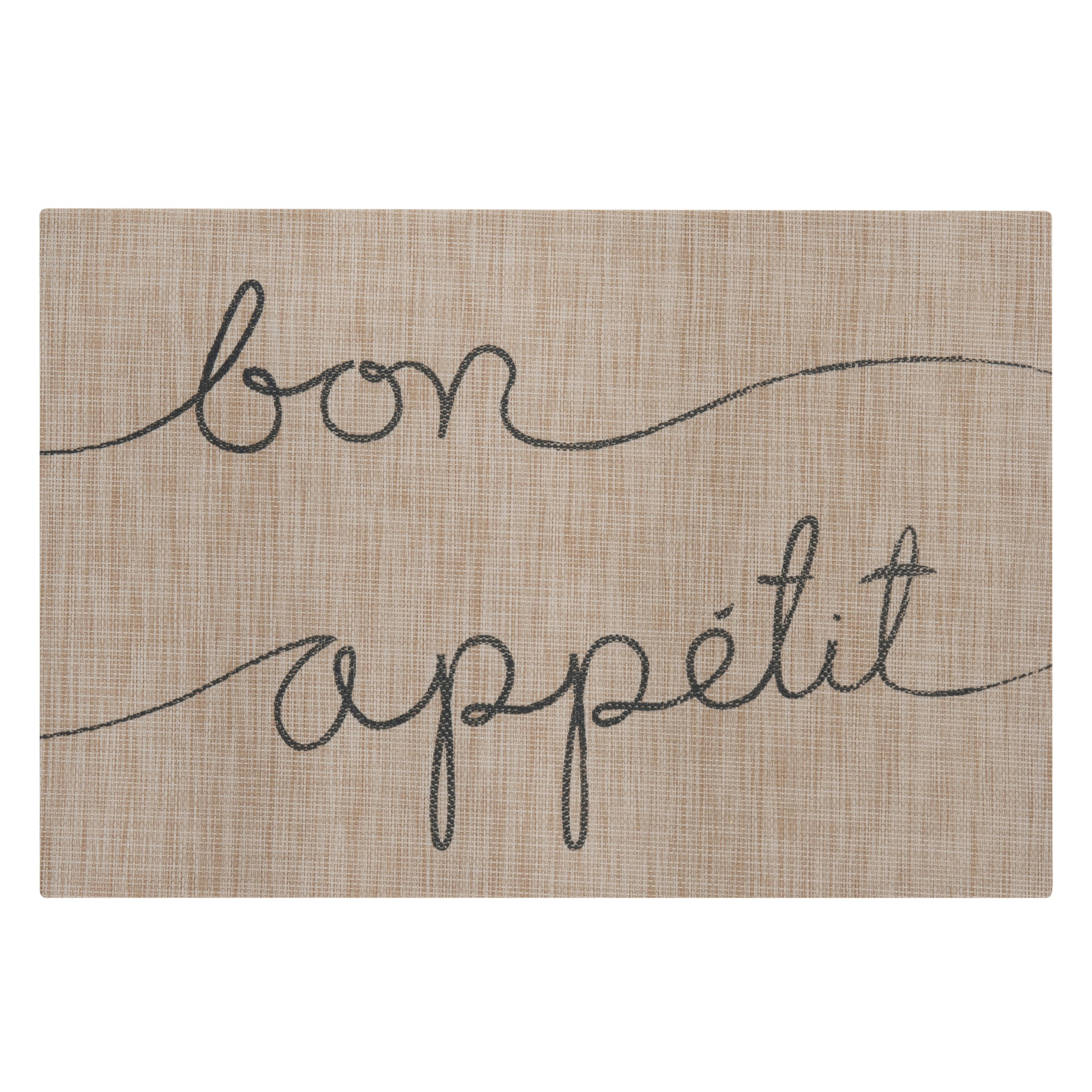 BON APPETIT - Set de table beige chiné imprimé