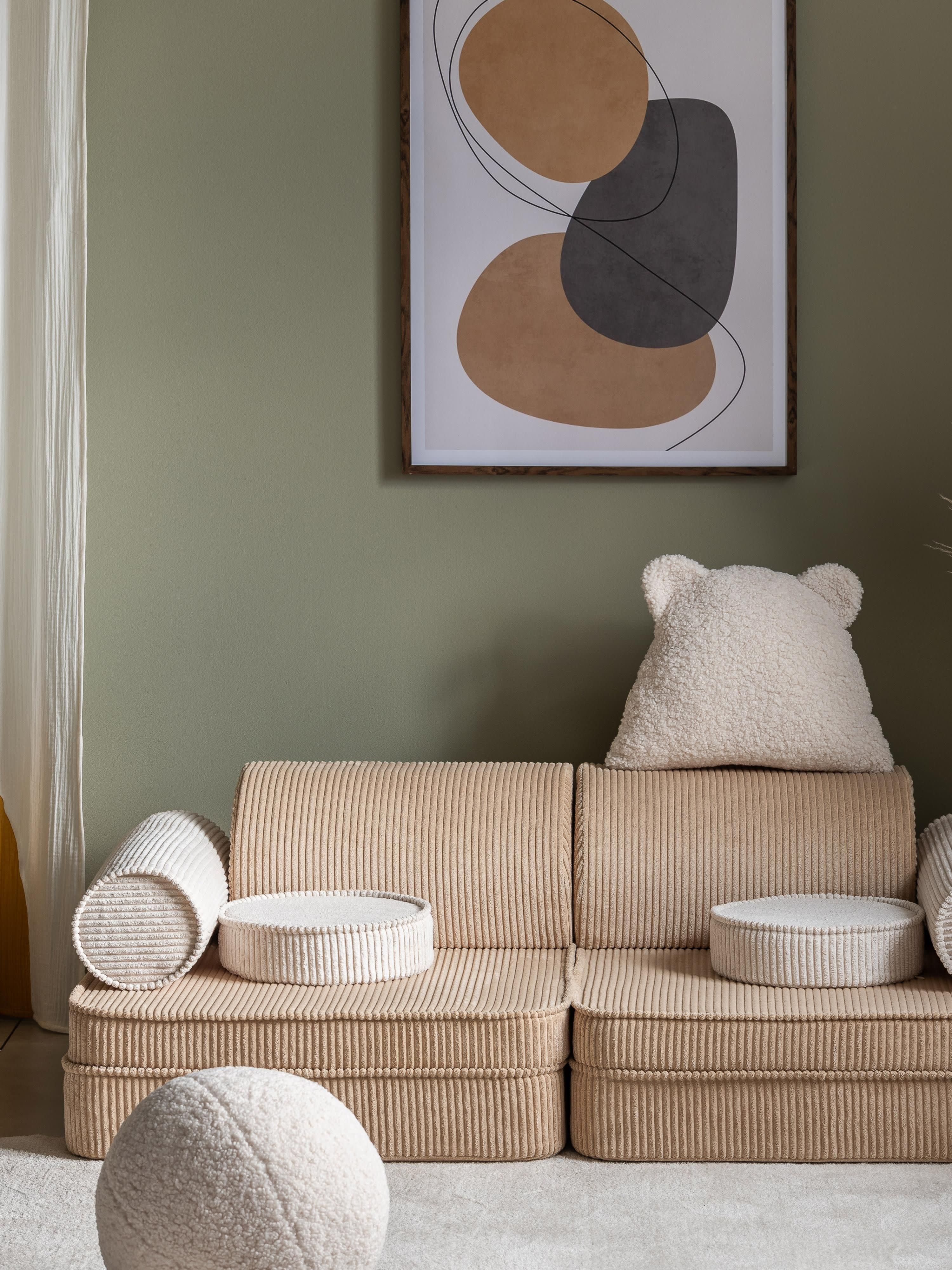 Modulares Spielsofa Sugar aus Cord für Kinder