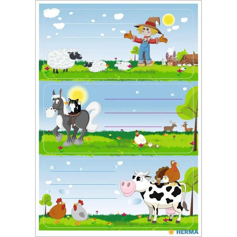 Etiketten 9er-Set Kleine Farm