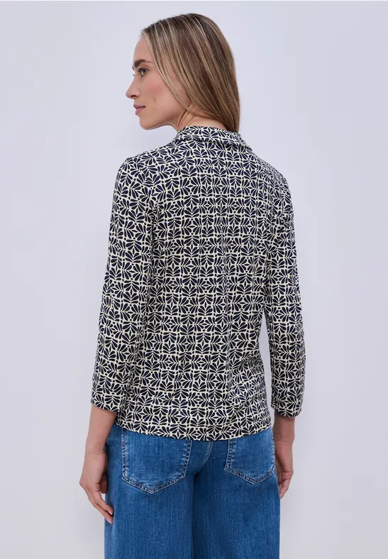 3/4-Arm Shirt mit Hemdkragen