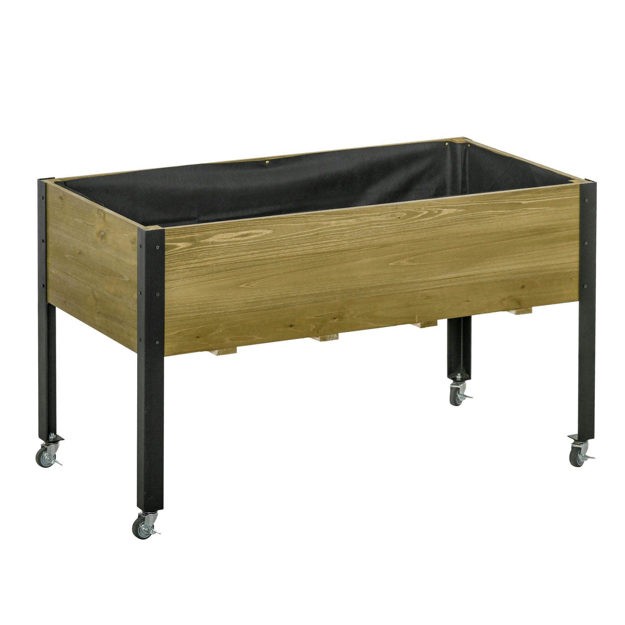 - Jardinière sur pieds roulettes bois sapin autoclave