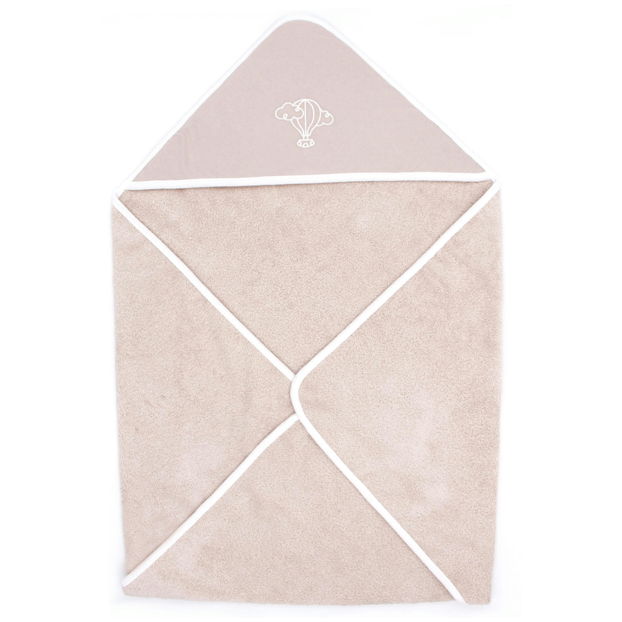 - Cape de Bain Bébé 100% Coton Bio Couleur Noisette