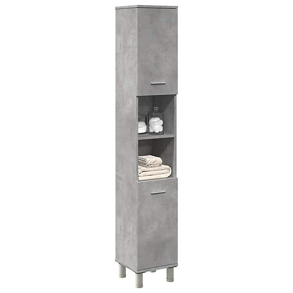 Armoire de salle de bain Gris béton 30x30x179 cm Aggloméré vidaXL
