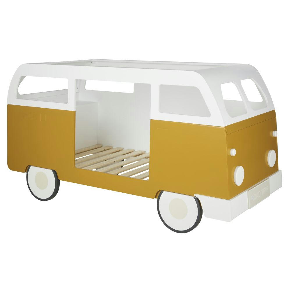 Brisbane - Lit van enfant 90x190 blanc et marron écureuil