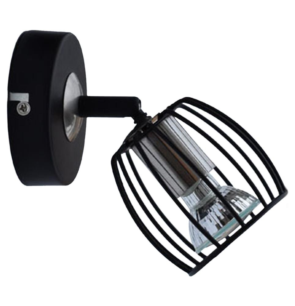 Lampa kinkiet ZONK 1x3w led gu10 czarny matowy   satyna nikiel