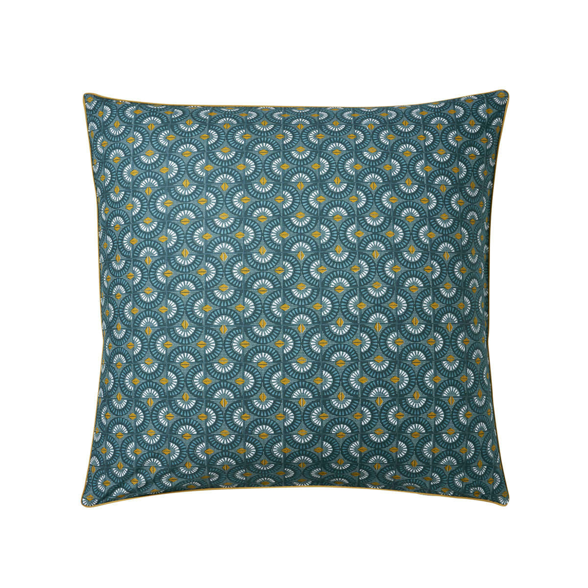 ECLIPSE - Taie d'oreiller imprimée en percale de coton émeraude 65x65