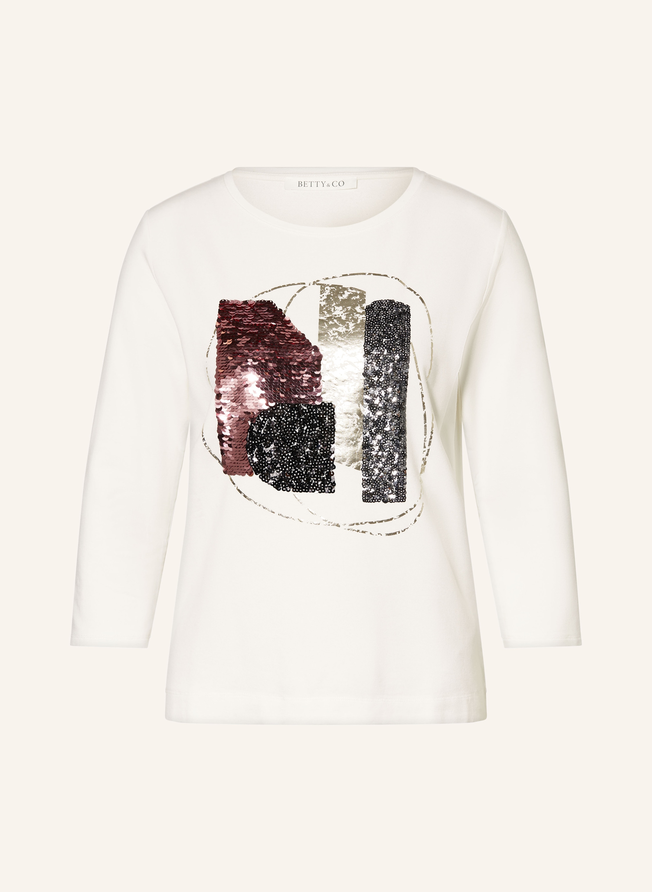 BETTY&CO Shirt mit 3/4-Arm und Pailletten