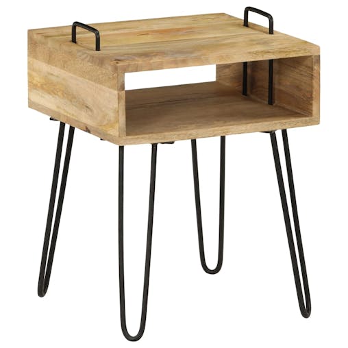 NNEVL Bedside Table Solid Mango Wood 40x34x47 cm