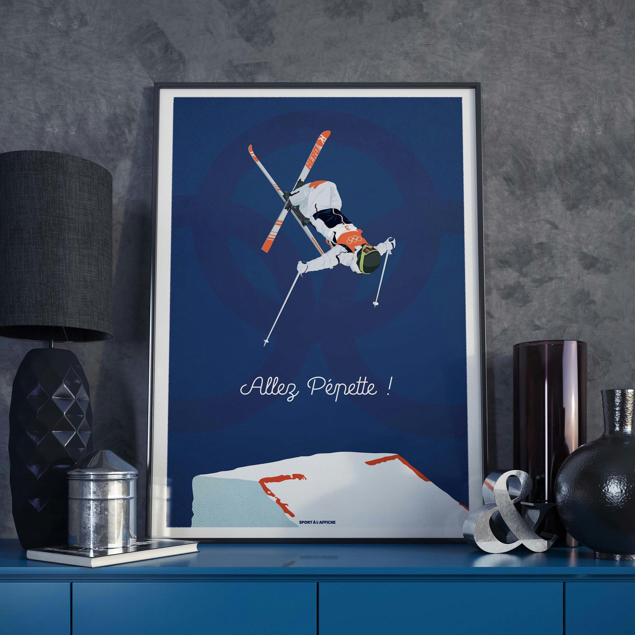 SKI - Affiche Ski - Perrine Laffont 30 x 40 cm