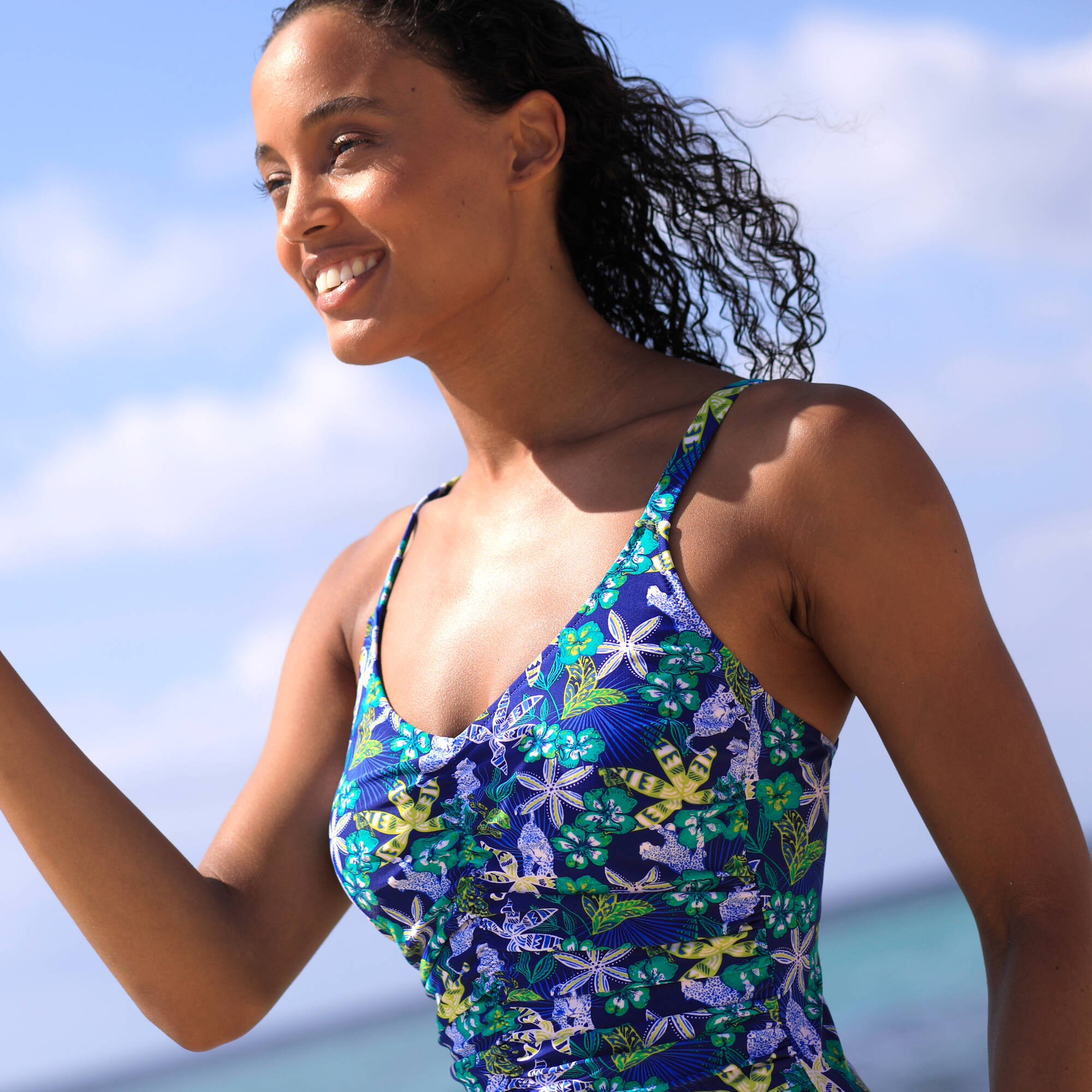 Maillot de bain 1 pièce imprimé sculptant Naga