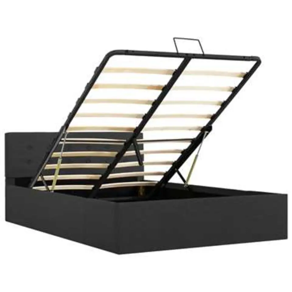 vidaXL - Bed met opbergruimte - Hydraulische - Donkergrijs - Stof - 120x200 cm