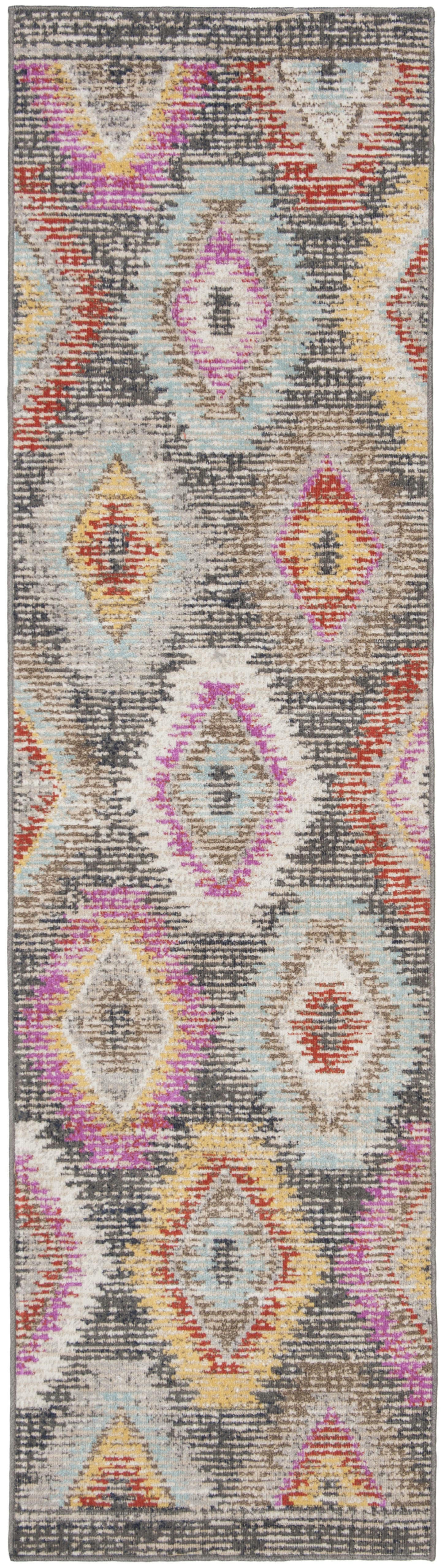 MONTAGE - Tapis interieur & exterieur en gris & multicolore, 69 x 244 cm