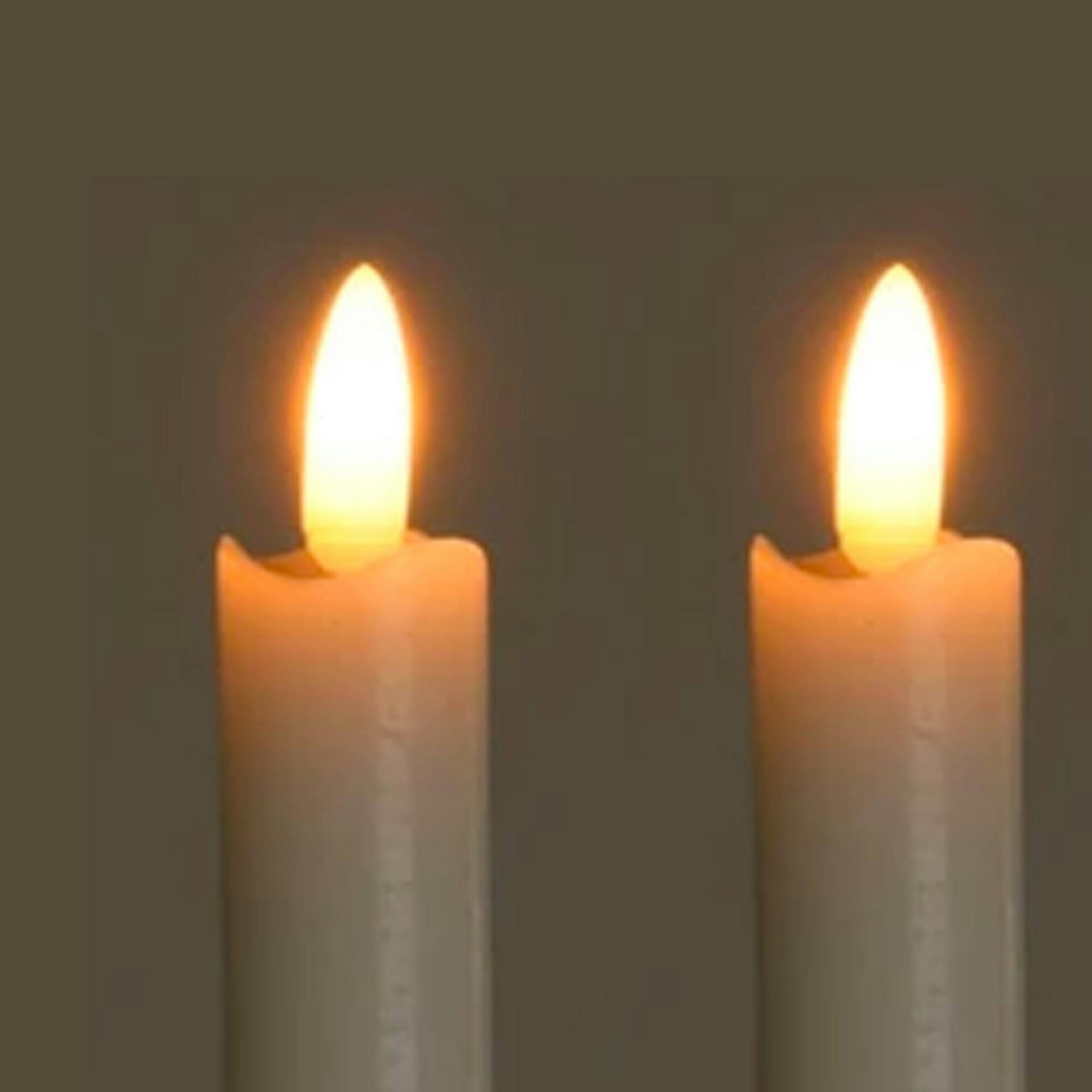 - Set de 2 bougies longues chandelier LED ivoire