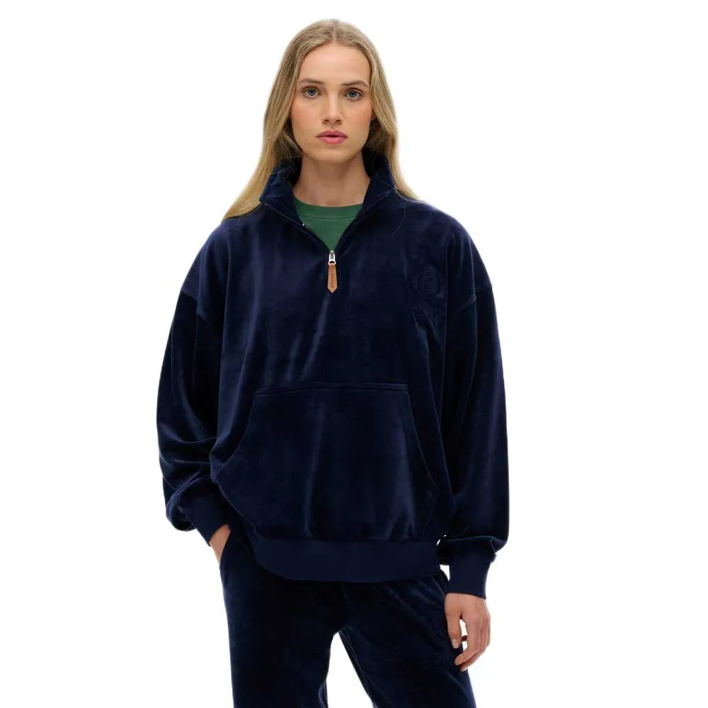 Superdry Country Club Velour half zip sweatshirt