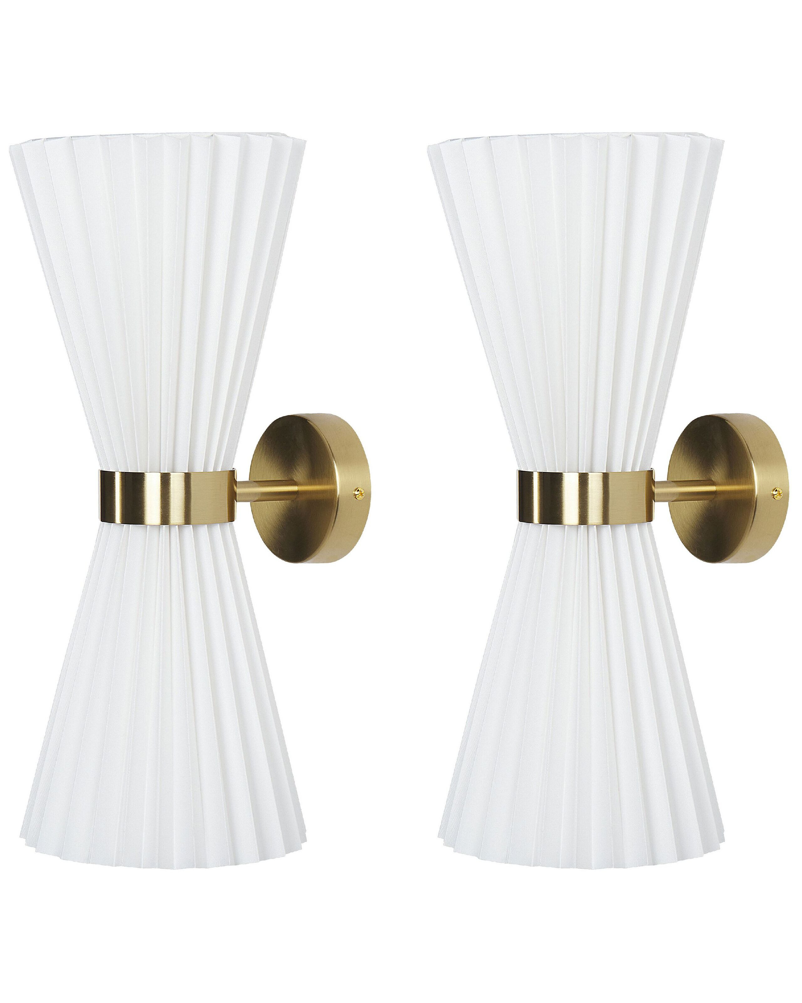 2 lampy ścienne materiałowe białe