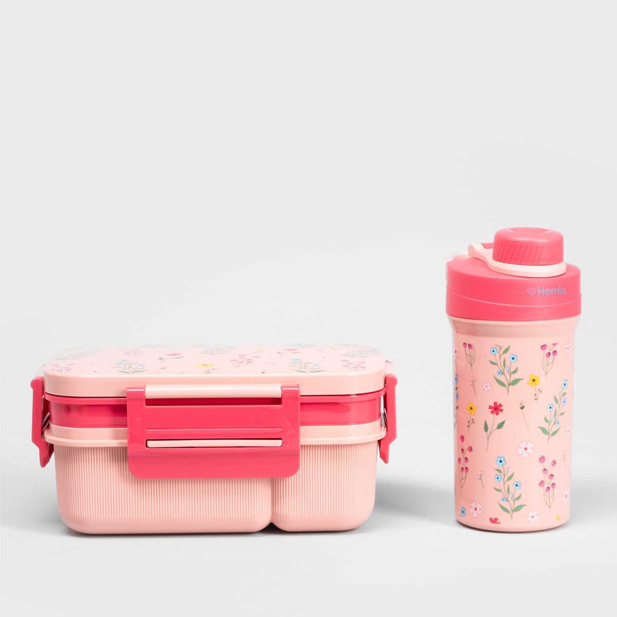 Zestaw lunchbox B2 LUSY różowy z kubkiem 1,8l + 0,5l