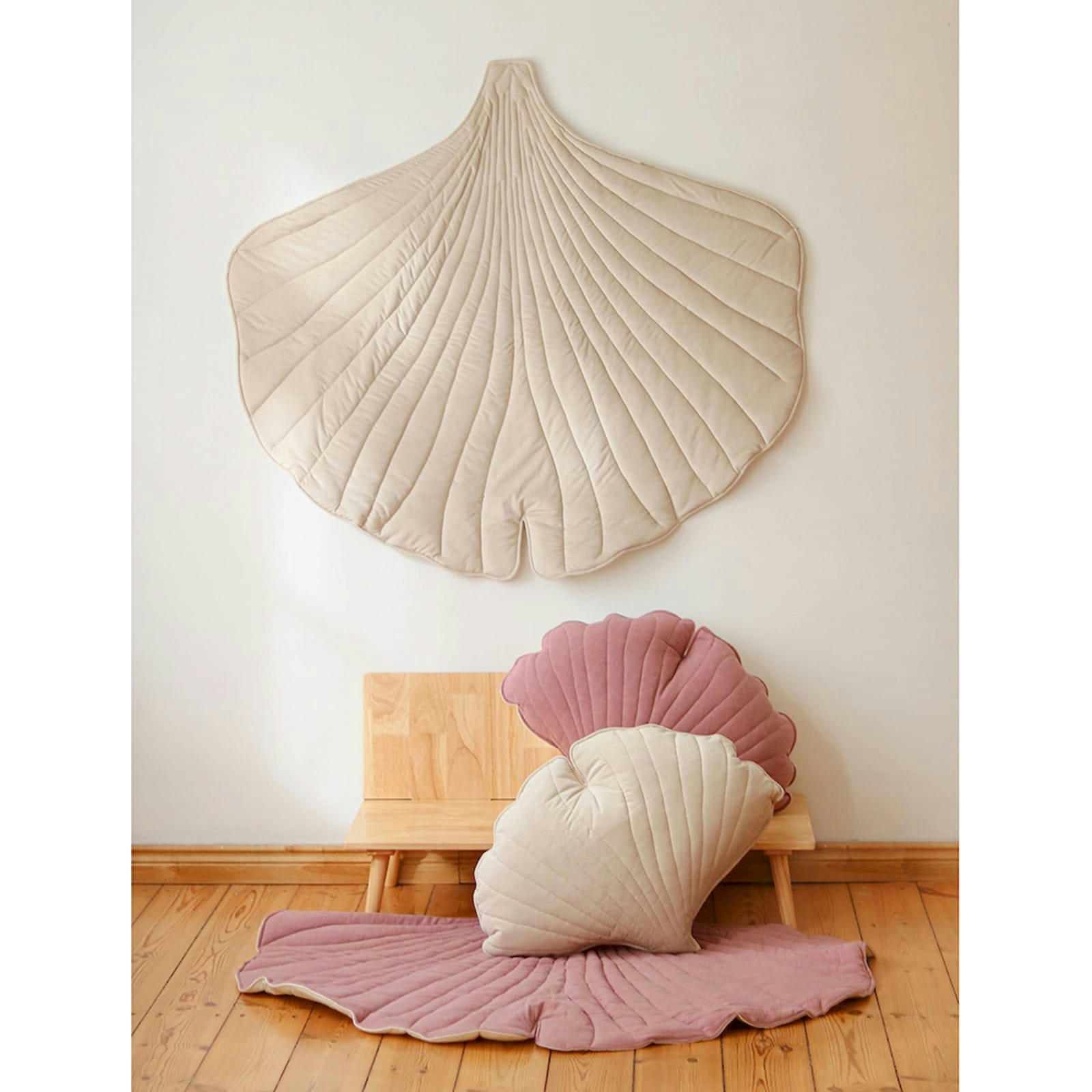 GINKGO BILOBA - Tapis enfant Velours Beige