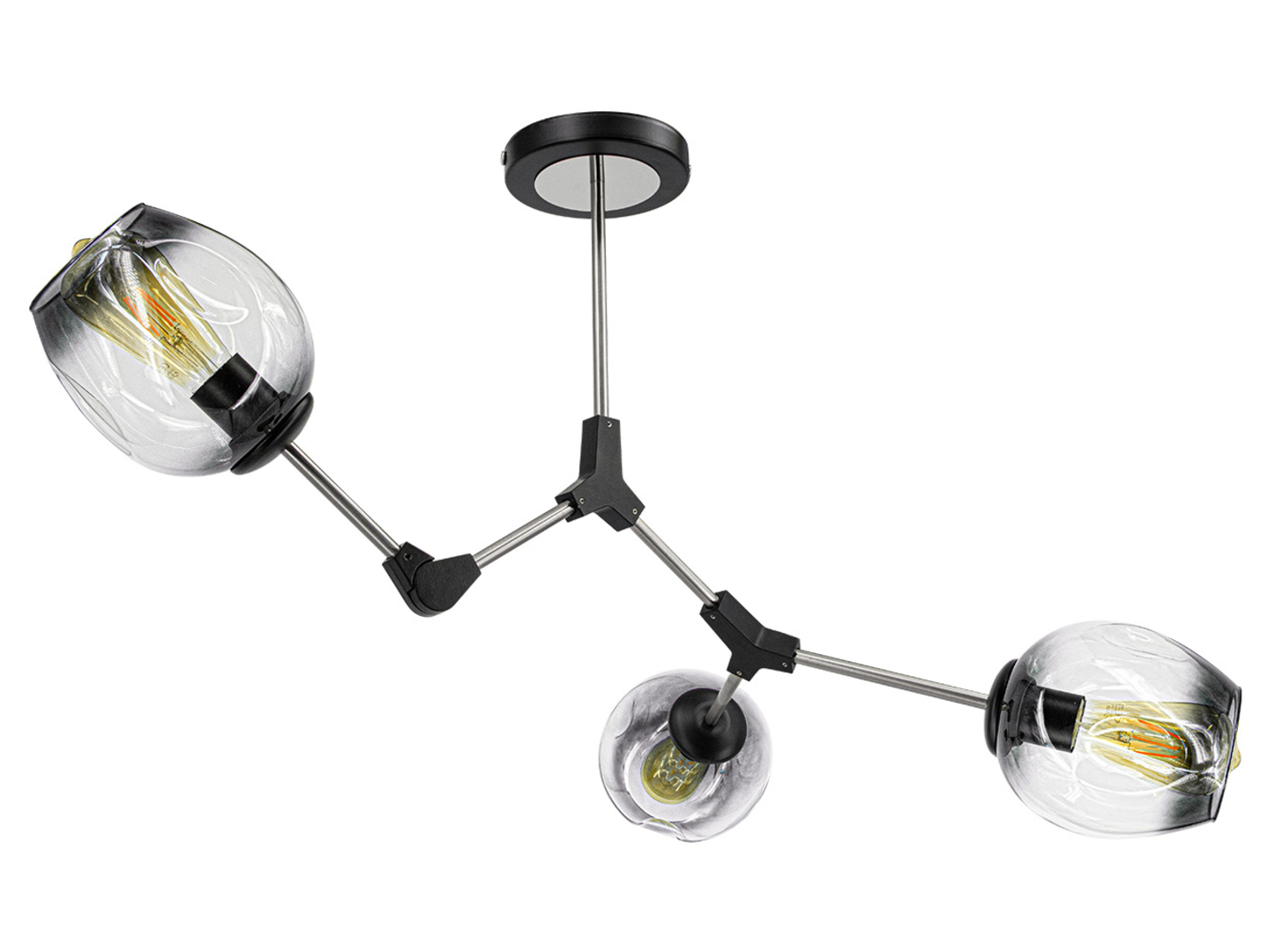 Lampa sufitowa Boston 3-punktowa metalowa czarna