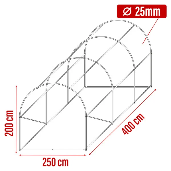 Tunel Foliowy 10m2 PREMIUM foliak 2,5x4m zielony rurki 25 mm