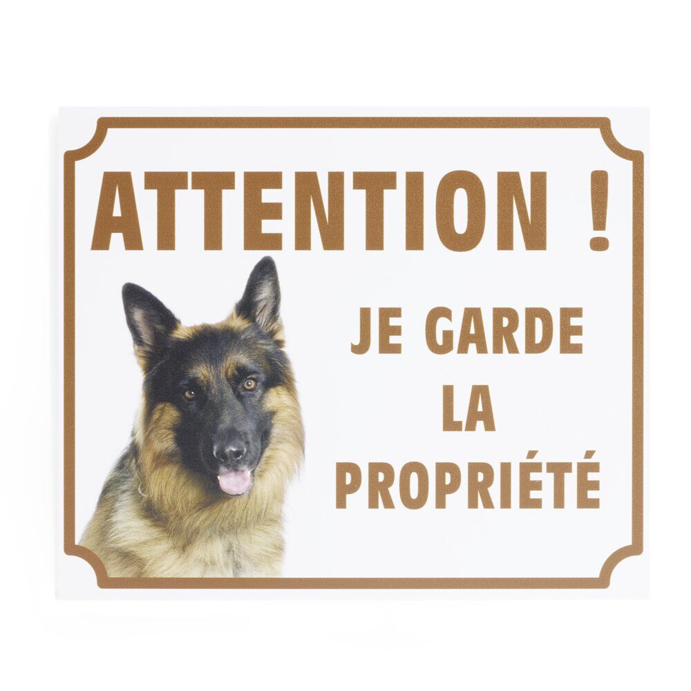 Plaque signalétique "Attention chien, je garde la propriété" - 24x20cm