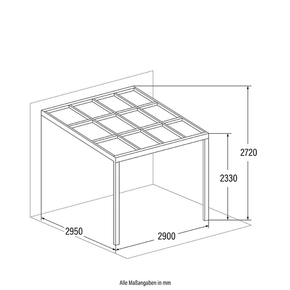Terrassenüberdachung »SOLIS DELUXE«, 290x295x233 / 272cm, Weiß