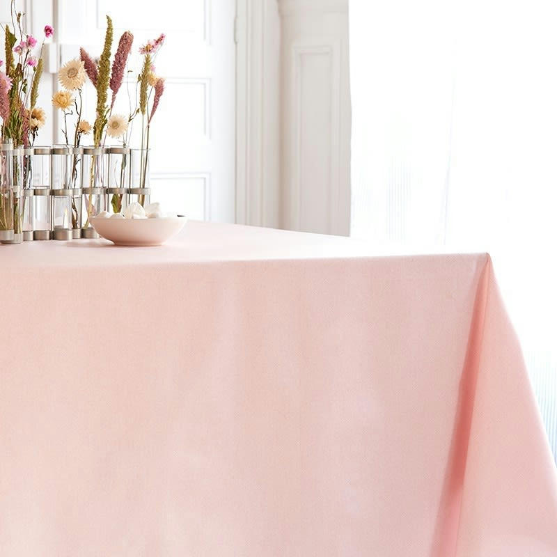 PAILLETTES - Nappe enduite ronde 160 x 160 cm rose