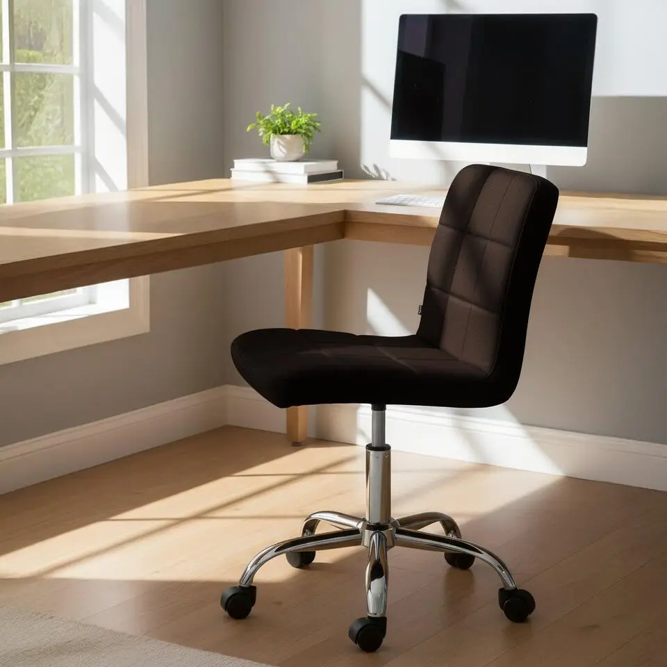 CLP Bureaustoel Darfield chroom Frame - Stof - donkergrijs