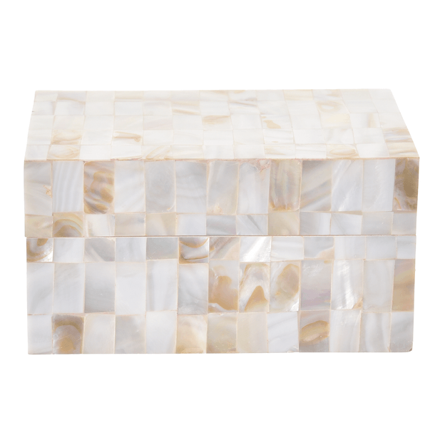 CAIXA DECORATIVA 15 CM X 10 CM X 6 CM MADREPÉROLA