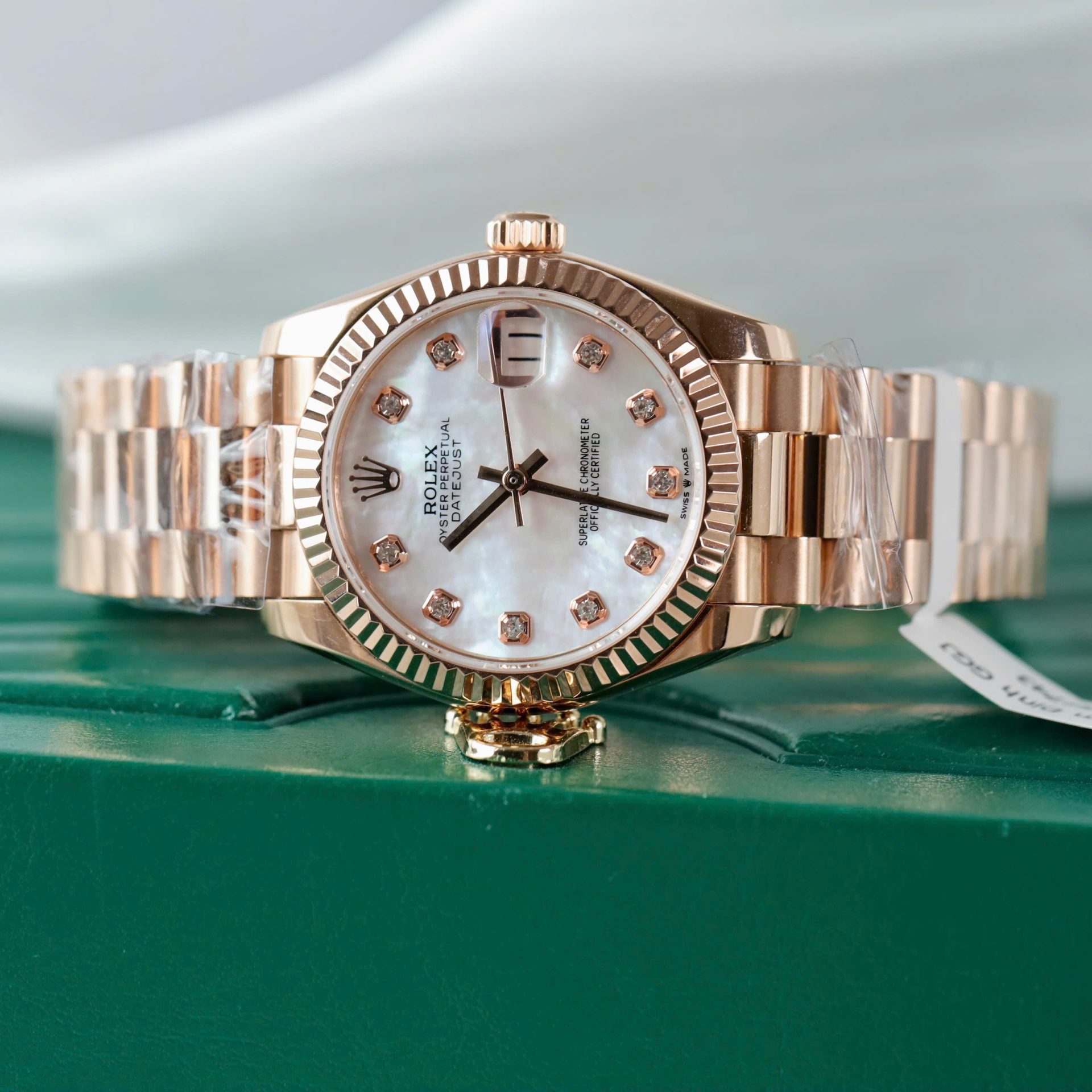 Rolex Datejust 278275-0009 RG Plated MOP Dial CZ Diamonds 31mm Super Clone