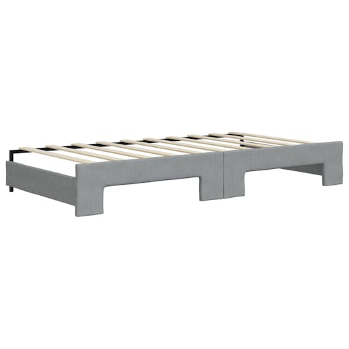 NNEVL Daybed with Trundle and Drawers Light Grey 90x190 cm Fabric