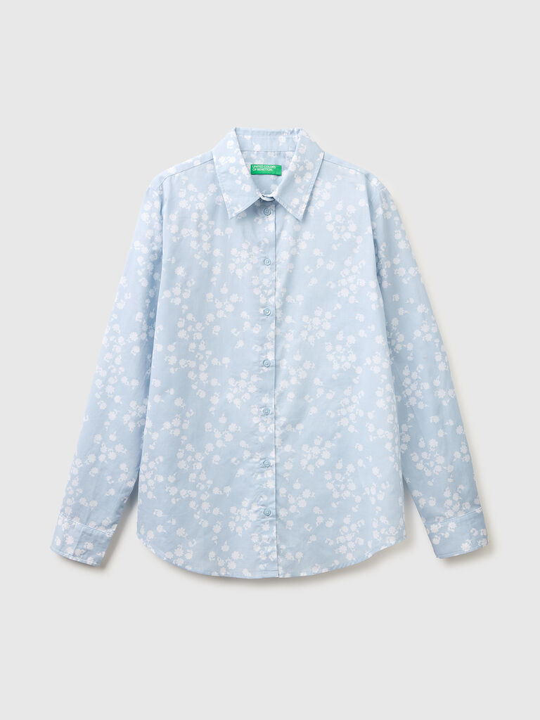 Patterned shirt in lightweight cotton