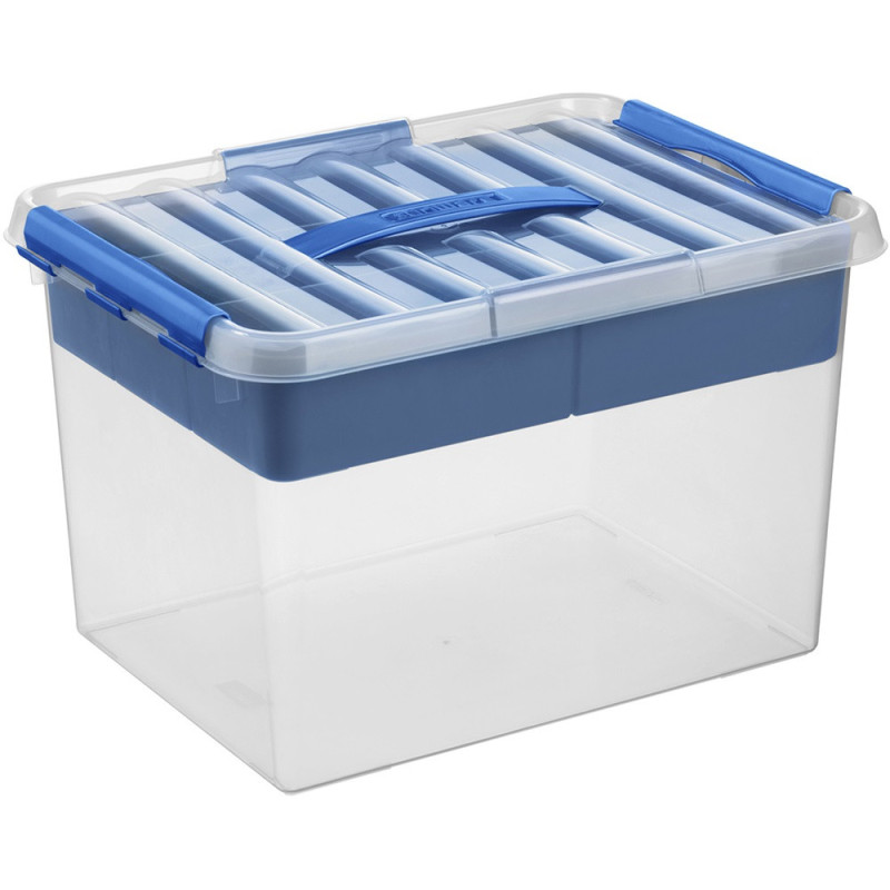 Box de rangement Q-line avec insert transparent et bleu 22 L SUNWARE