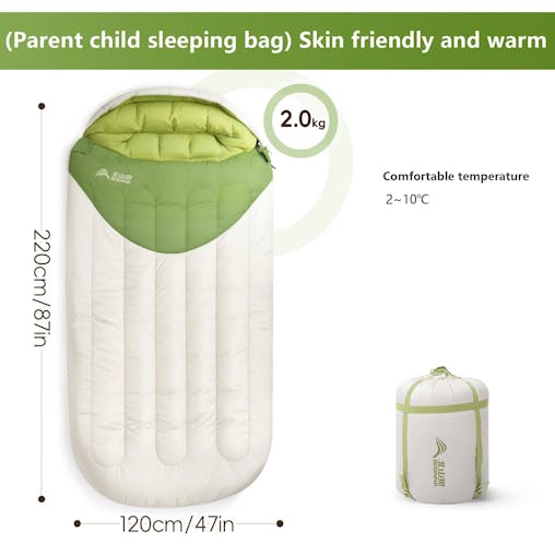 NNEOBA 2kg Large Winter Sleeping Bag 120cm White